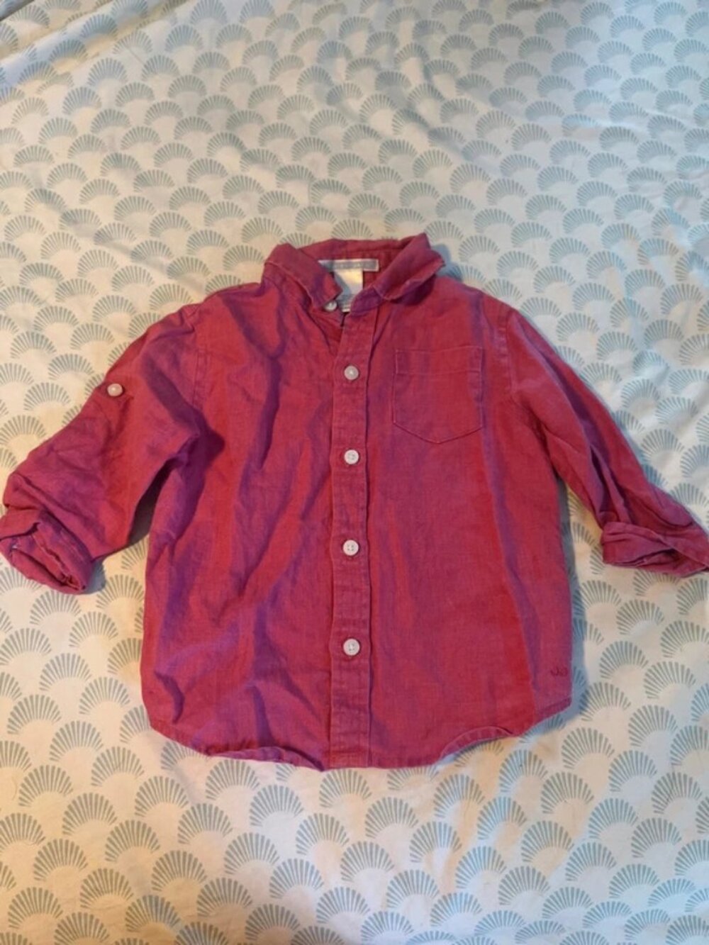 Janie & Jack Linen Pink Button Down 100% Linen